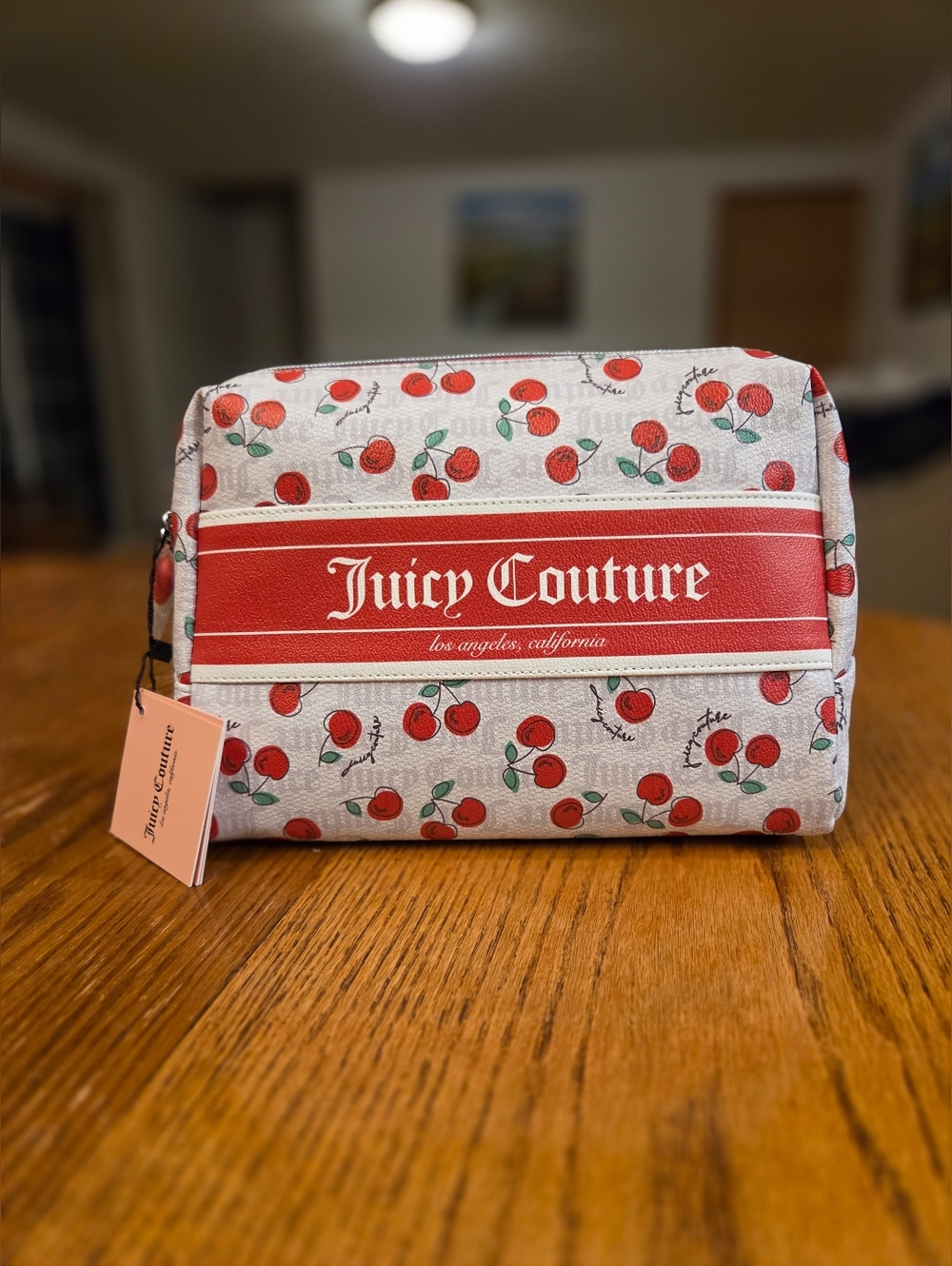 Juicy Couture Cherry Print Makeup Pouch - Red & White
